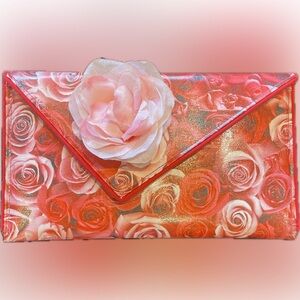 Roses with a Rose handmade coated canvas handbag with crossbody chain